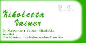 nikoletta vainer business card
